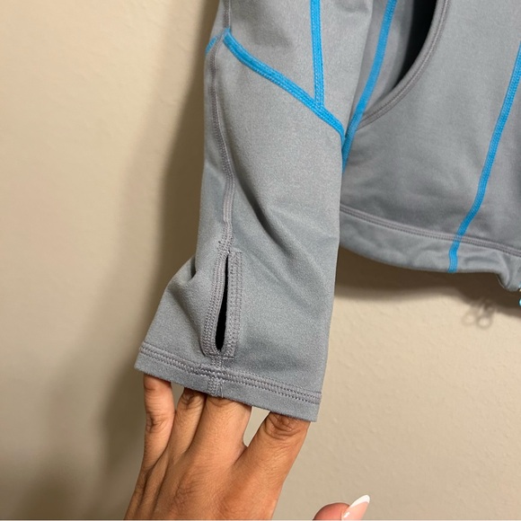 ZELLA Full Zip Gray with Blue Active Athletic Running Track Jacket M - Picture 5 of 9